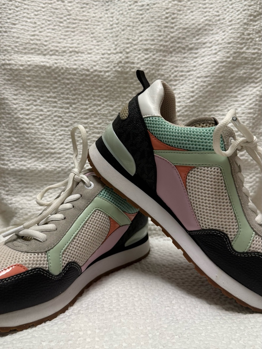Michael Kors | Green Beige Pink Sneakers | Women's 8 - Picture 5 of 7